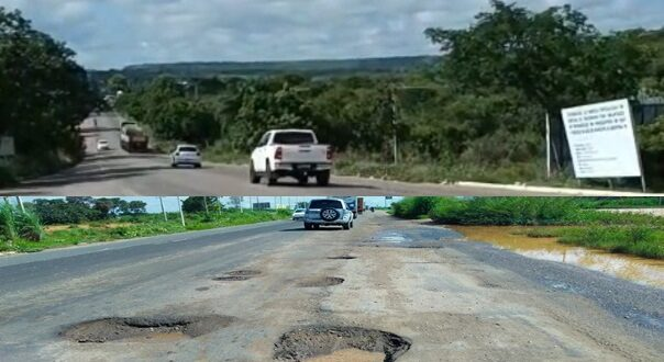 Quantidade e tamanho dos buracos no trecho da BR 316 entre Ouricuri e Araripina preocupam quem trafega por ela